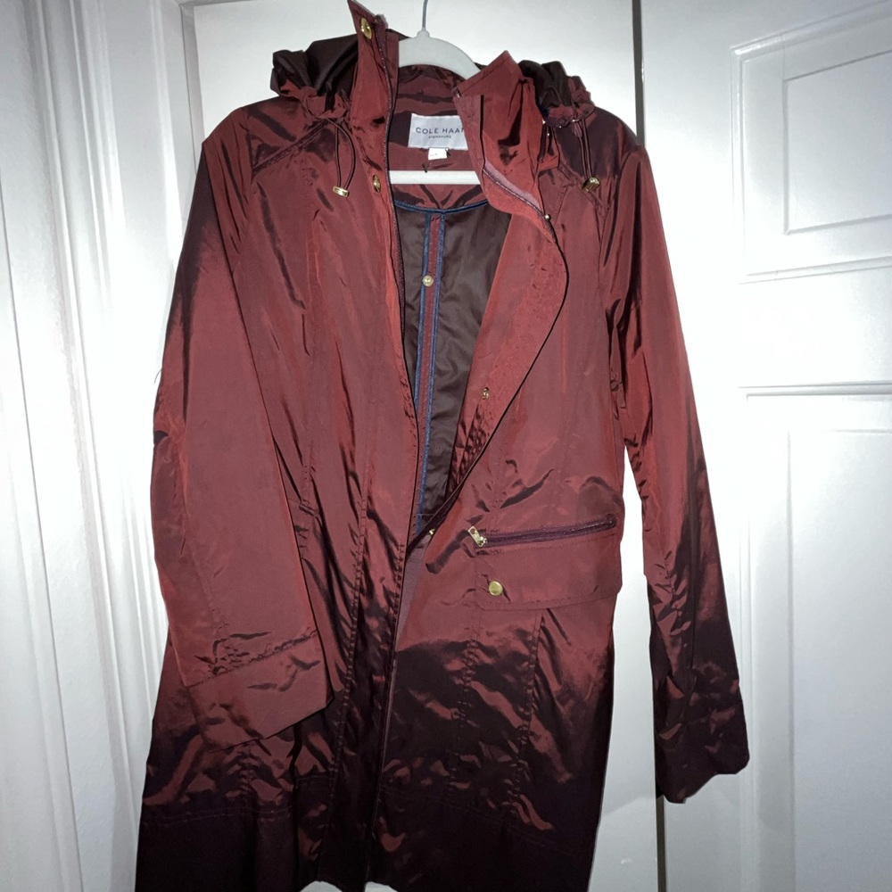 Cole Haan Burgundy Rain Jacket